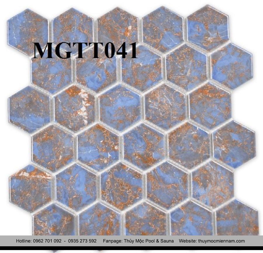 Gạch Mosaic Lục Giác xanh nâu