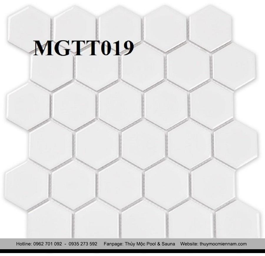 Gạch Mosaic Lục Giác Trắng