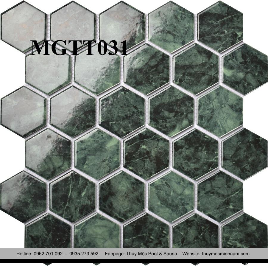 Gạch Mosaic Lục Giác xanh đen