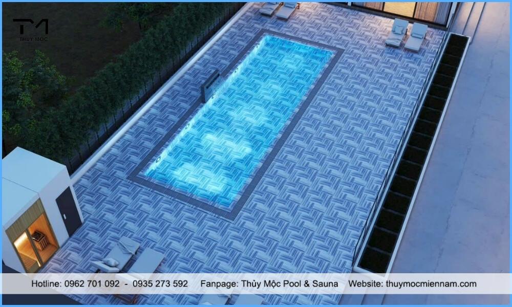 Xác định vị trí hồ bơi gia đình Anh Các