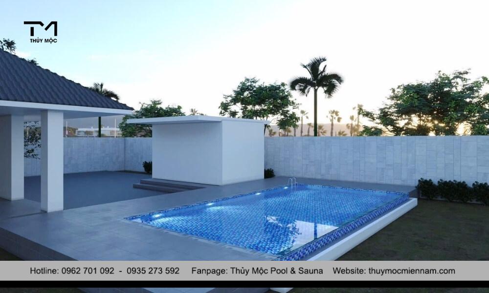 Mẫu thiết kế 3D hồ bơi gia đình 5mx10m