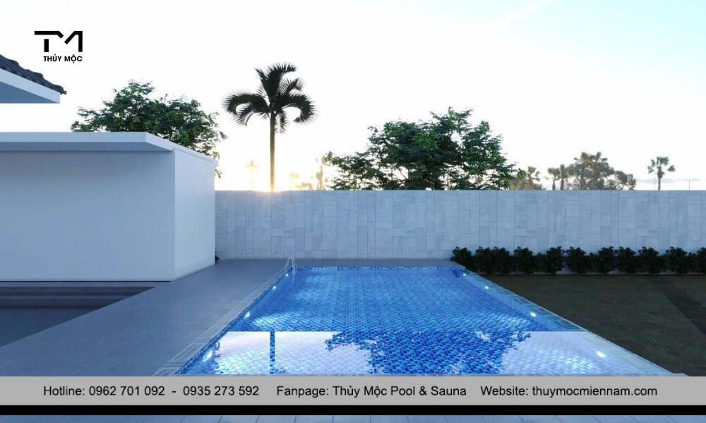 Thiết kế 3D hồ bơi gia đình 5mx10m anh Huy ở Long An