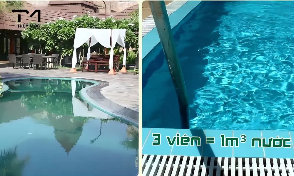 cách xử lý nước hồ bơi bị đục bằng clo