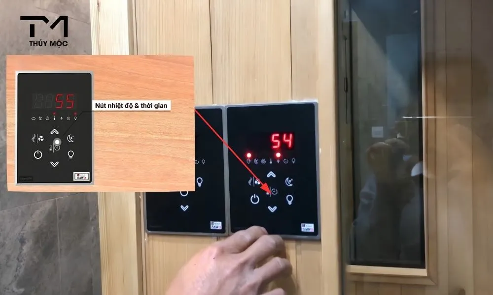 cài đặt nhiệt độ và thời gian xông hơi