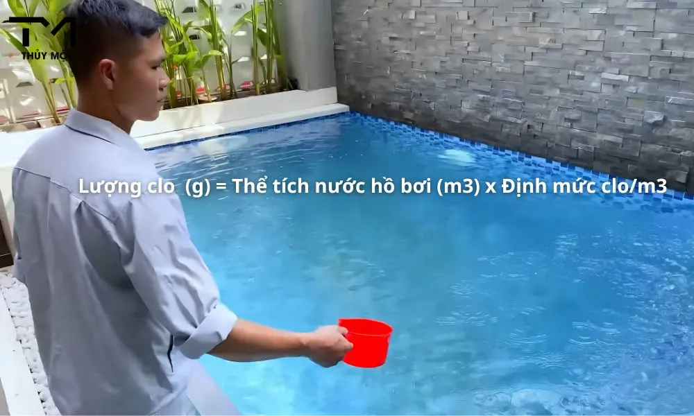 công thức tính lượng clo cần châm vào hồ bơi