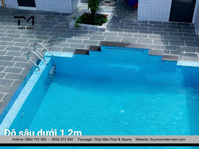 thang hồ bơi phù hợp bể sâu 1,2m